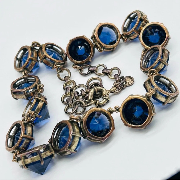 J. Crew Blue Rivoli Jeweled Necklace - Picture 6 of 6